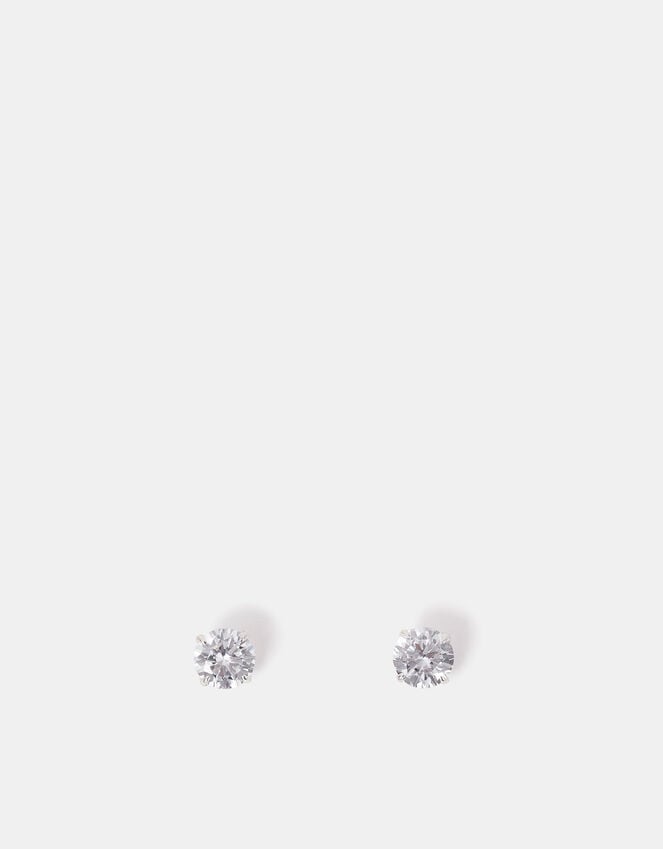 Accessorize Sterling Silver Round Diamante Stud Earrings