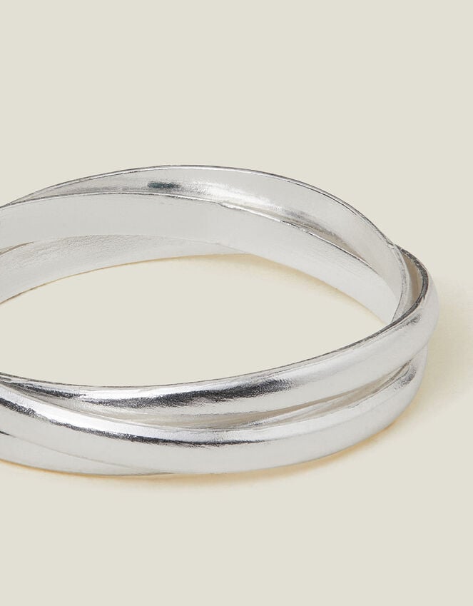 accessorize Sterling Silver Russian Band Ring Silver