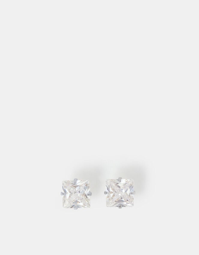 Accessorize Sterling Silver Square Crystal Stud Earrings
