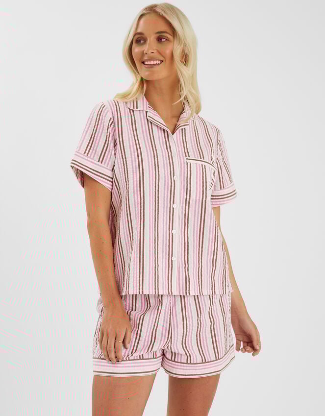 accessorize Stripe Seersucker Short Pyjamas Set Multi
