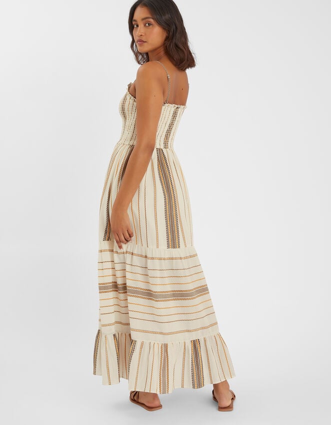 Accessorize Stripe Strappy Smocked Maxi Dress Multi