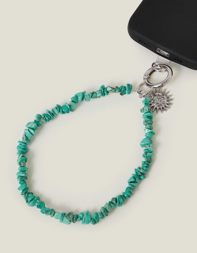 Accessorize Sun Charm Stone Phone Wrist Strap Turquoise