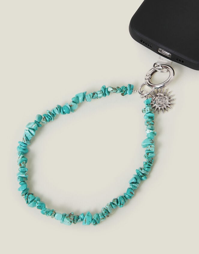 Accessorize Sun Charm Stone Phone Wrist Strap Turquoise