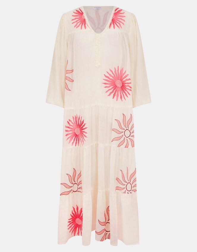 Accessorize Sun Embroidered Long-Sleeve Maxi Dress Ivory