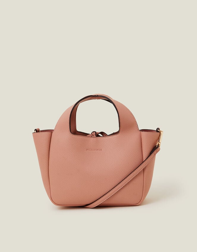 Accessorize Top Handle Faux Leather Cross-Body Bag Pink