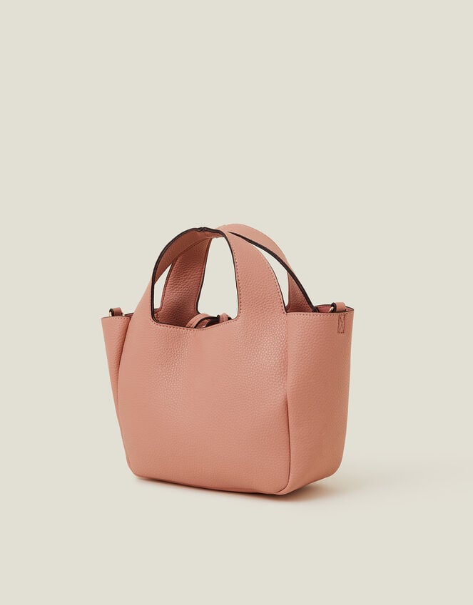 Accessorize Top Handle Faux Leather Cross-Body Bag Pink