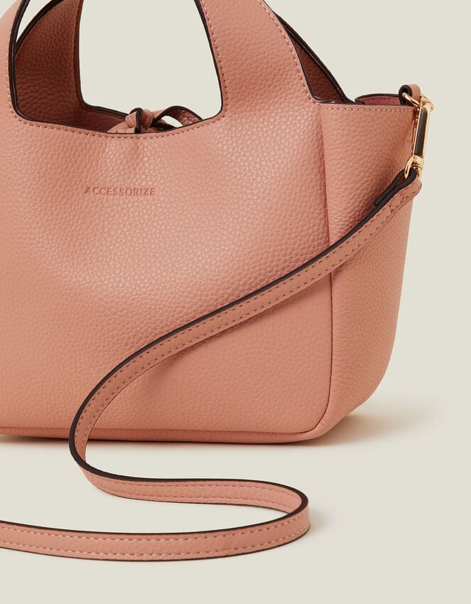 Accessorize Top Handle Faux Leather Cross-Body Bag Pink