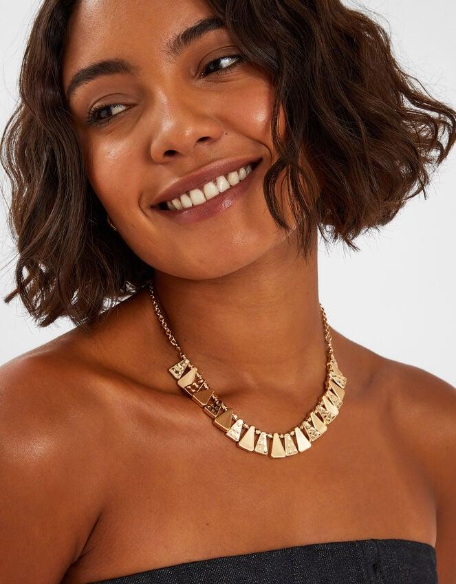 Accessorize Triangle Molten Statement Necklace Gold