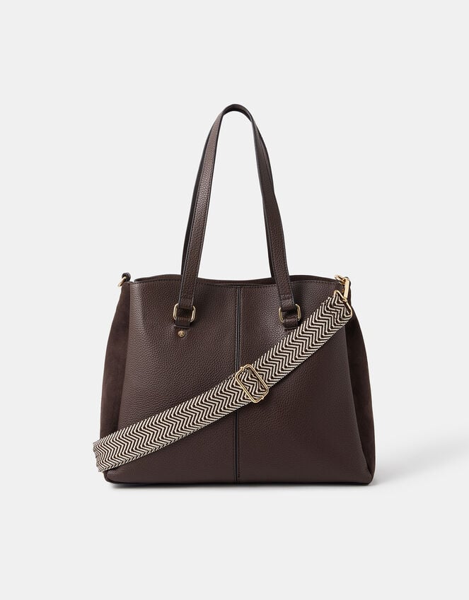 accessorize Webbing Strap Faux Leather Shoulder Bag