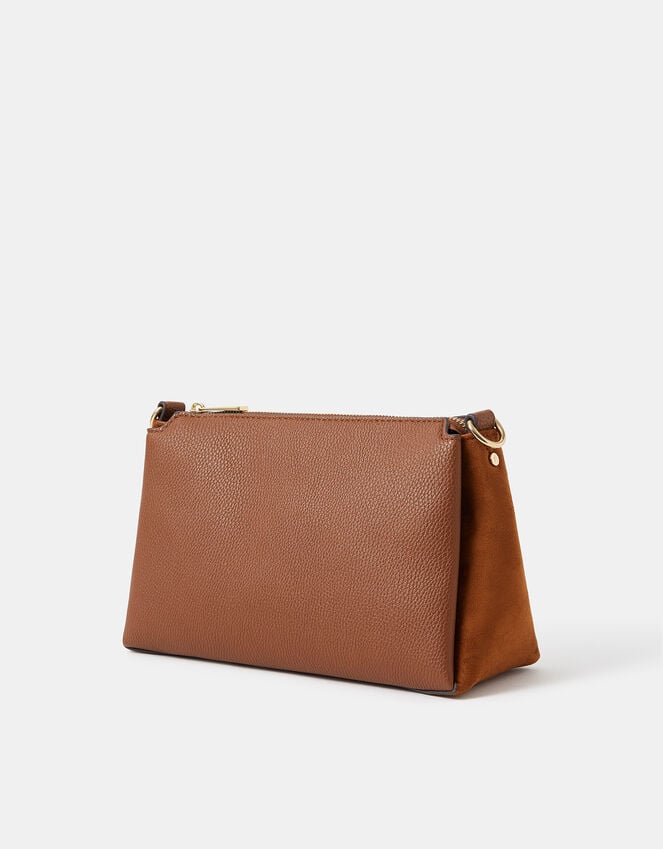 Accessorize Webbing Strap Suedette Crossbody Bag Tan