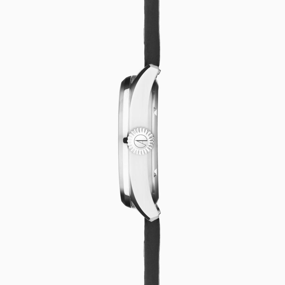 Accurist Accurist Aviation Men's Watch | Silver Case & Black Leather Strap With Black Dial | 41mm