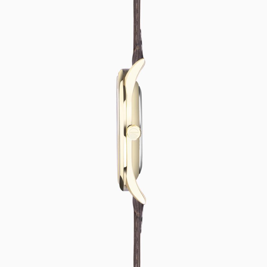 Accurist Accurist Classic Men's Watch | Gold Case & Brown Leather Strap With White Dial | 37mm