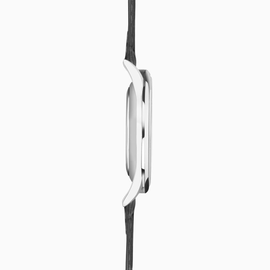 Accurist Accurist Classic Men's Watch | Silver Case & Black Leather Strap With Silver Dial | 37mm