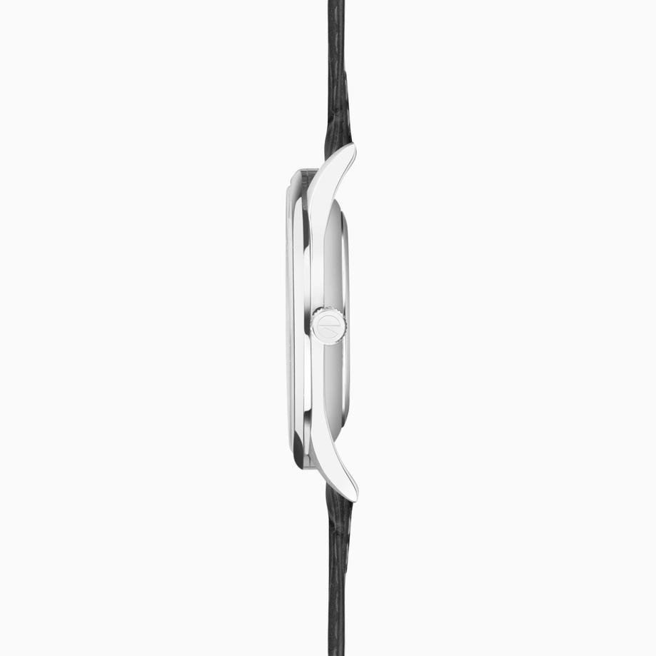 Accurist Accurist Classic Men's Watch | Silver Case & Black Leather Strap With Silver Dial | 37mm