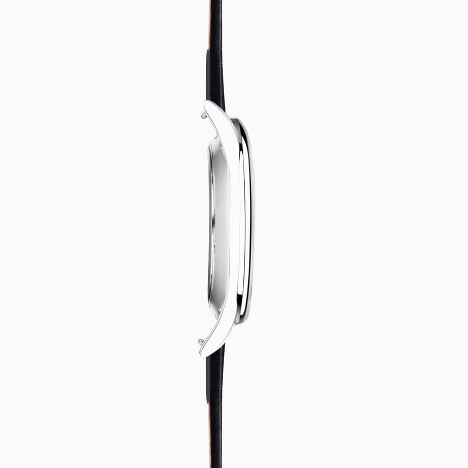 Accurist Accurist Classic Men’s Watch | Silver Case & Black Leather Strap With Black Dial | 37mm