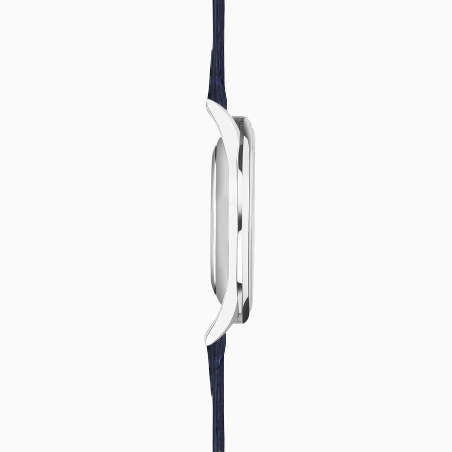 Accurist Accurist Classic Men's Watch | Silver Case & Blue Leather Strap With White Dial | 37mm