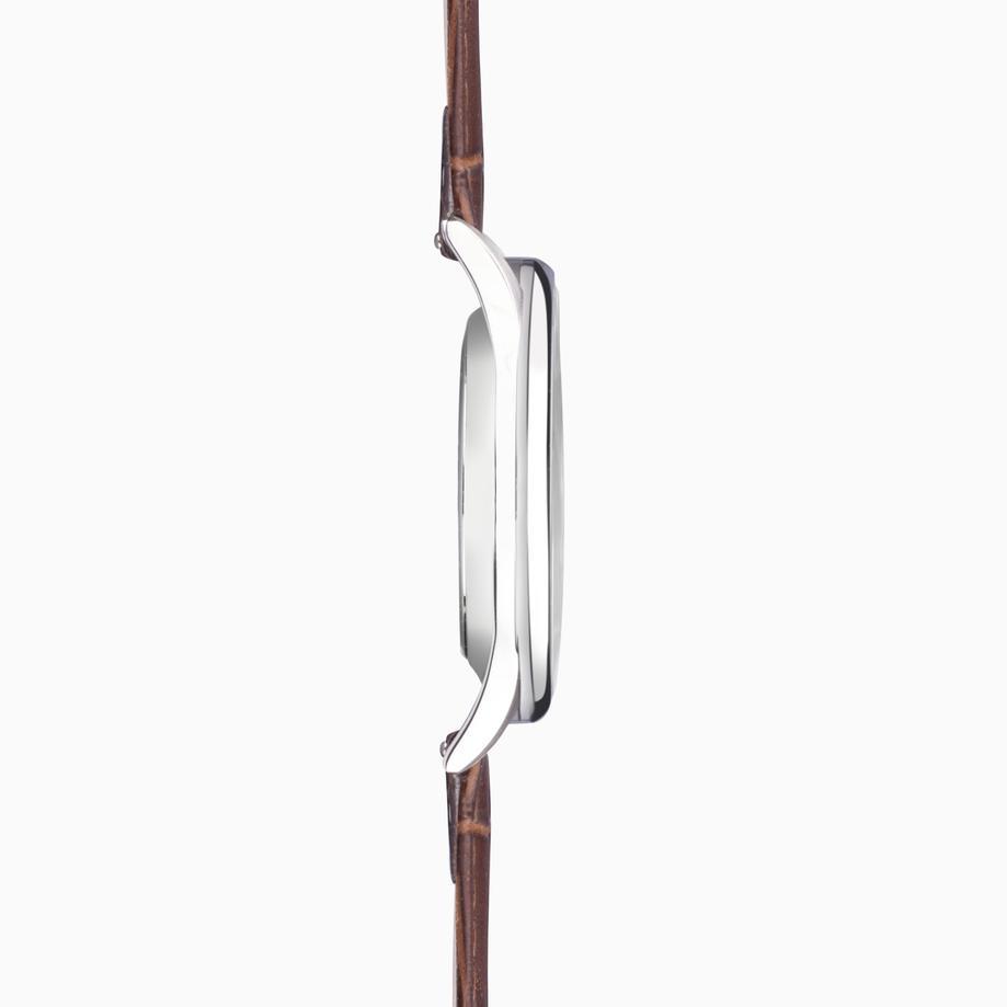 Accurist Accurist Classic Men's Watch | Silver Case & Brown Leather Strap With Windsor Blue Dial | 37mm