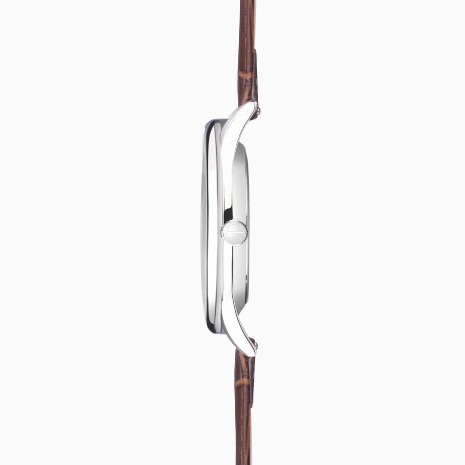 Accurist Accurist Classic Men's Watch | Silver Case & Brown Leather Strap With Windsor Blue Dial | 37mm