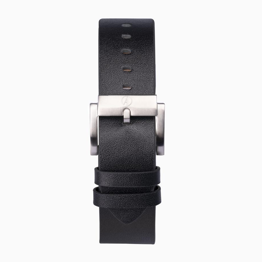 Accurist Accurist Dive Men's Watch | Silver Case & Black Leather Strap With Black Dial | 42mm