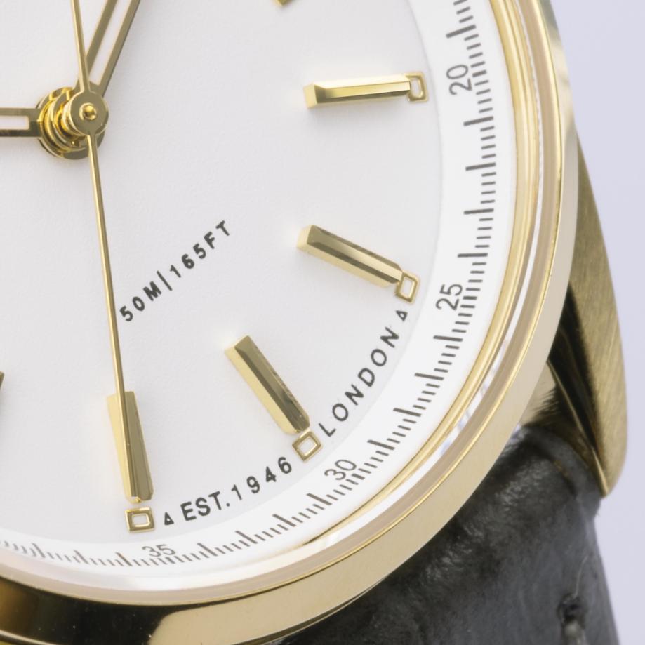 Accurist Accurist Everyday Ladies Watch | Gold Case & Grey Leather Strap With White Dial | 30mm