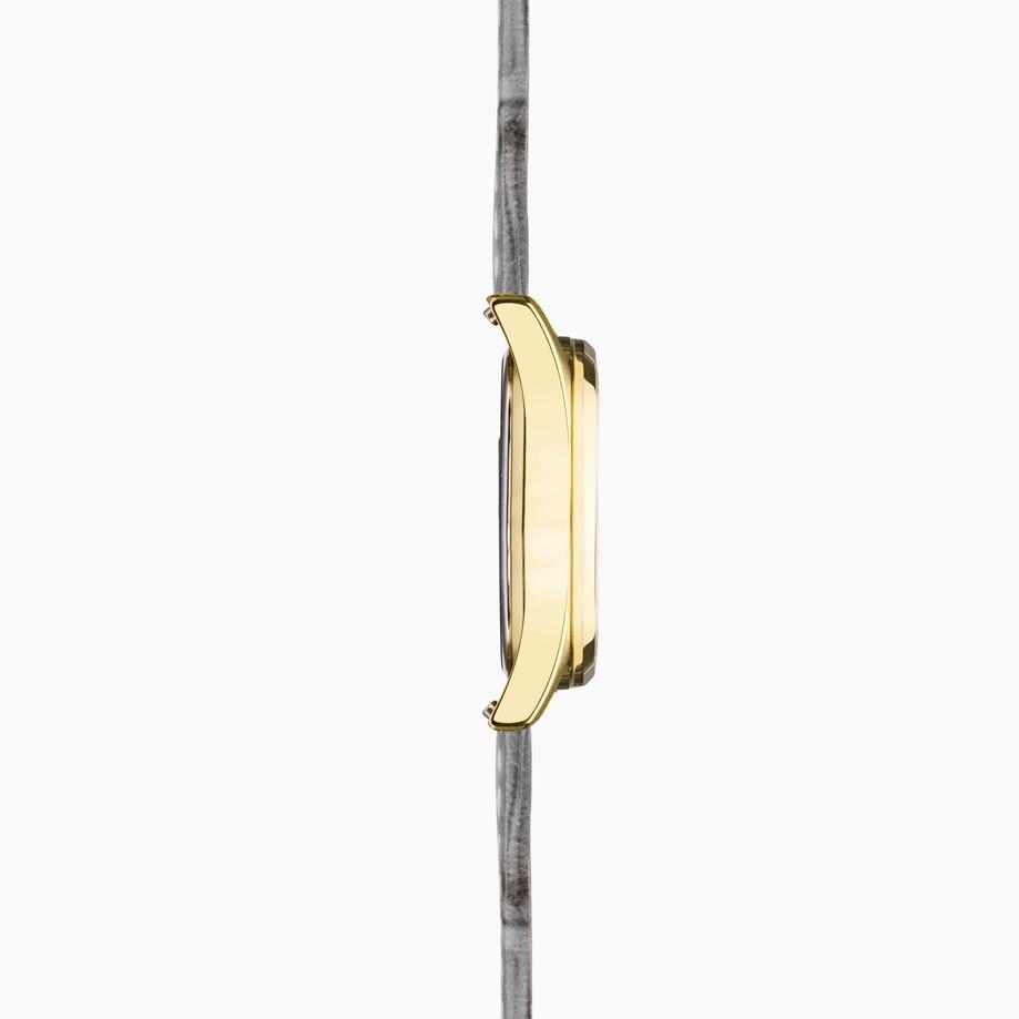 Accurist Accurist Everyday Ladies Watch | Gold Case & Grey Leather Strap With White Dial | 30mm