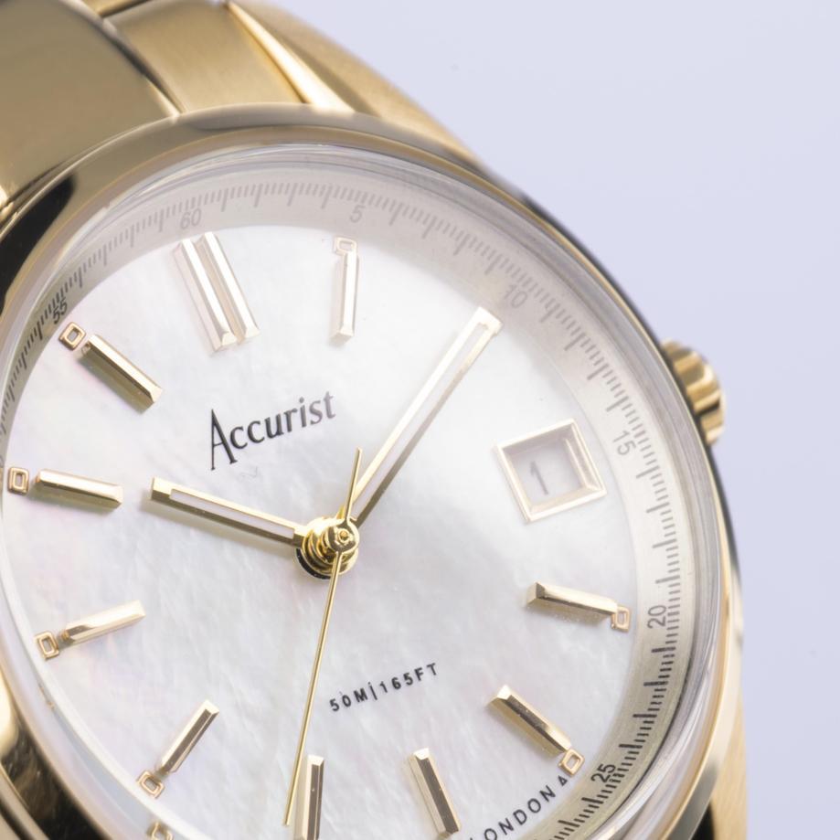 Accurist Accurist Everyday Ladies Watch | Gold Case & Stainless Steel Bracelet With White Dial | 30mm