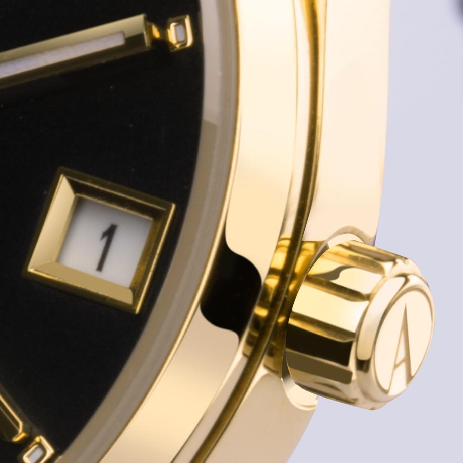 Accurist Accurist Everyday Ladies Watch | Gold Case & Stainless Steel Bracelet With Black Dial | 30mm