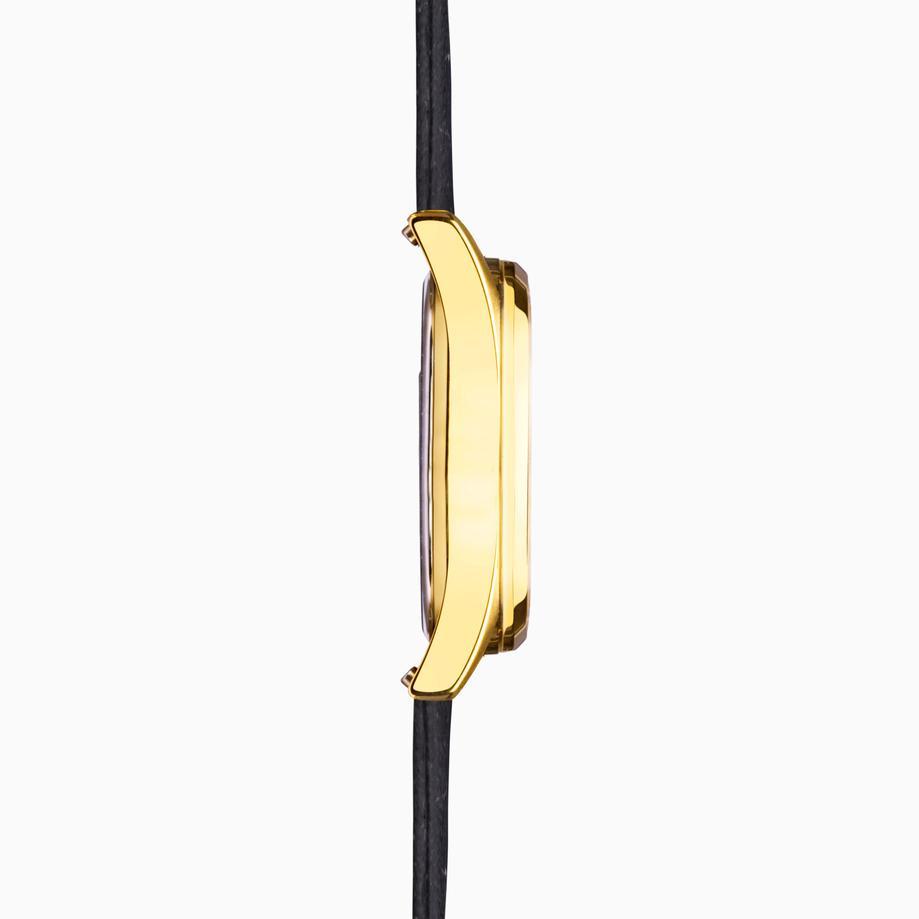 Accurist Accurist Everyday Men's Watch | Gold Case & Black Leather Strap With Black Dial | 40mm