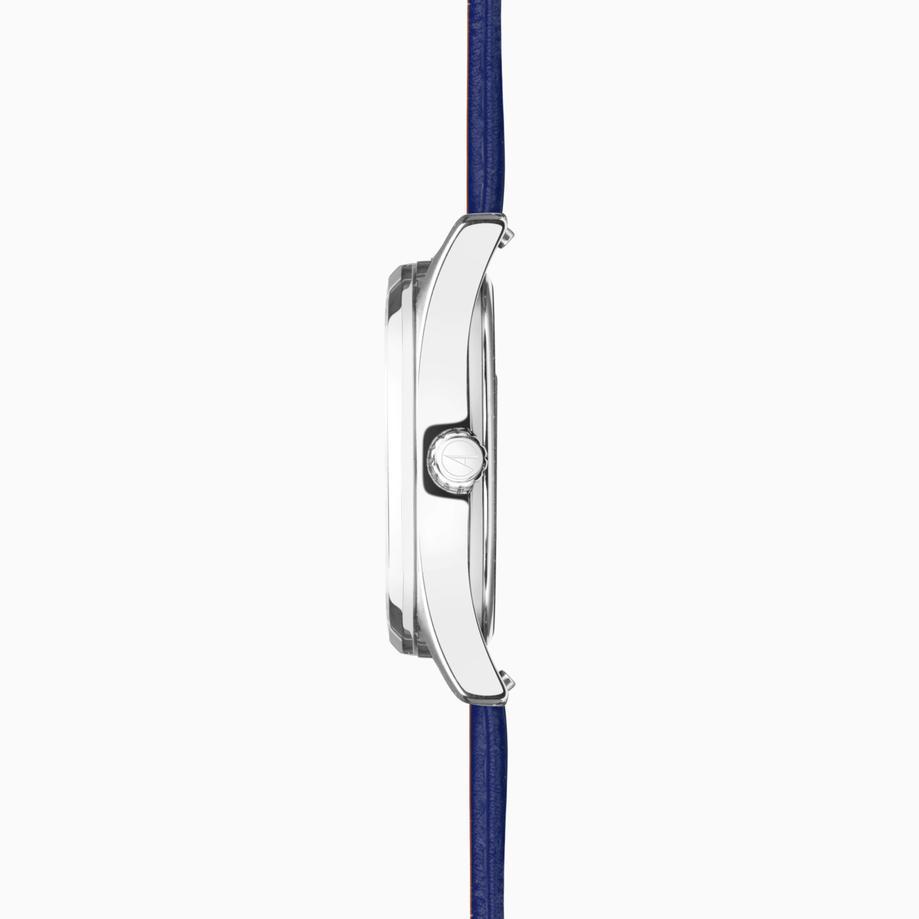 Accurist Accurist Everyday Men's Watch | Silver Case & Blue Leather Strap With Oxford Blue Dial | 40mm