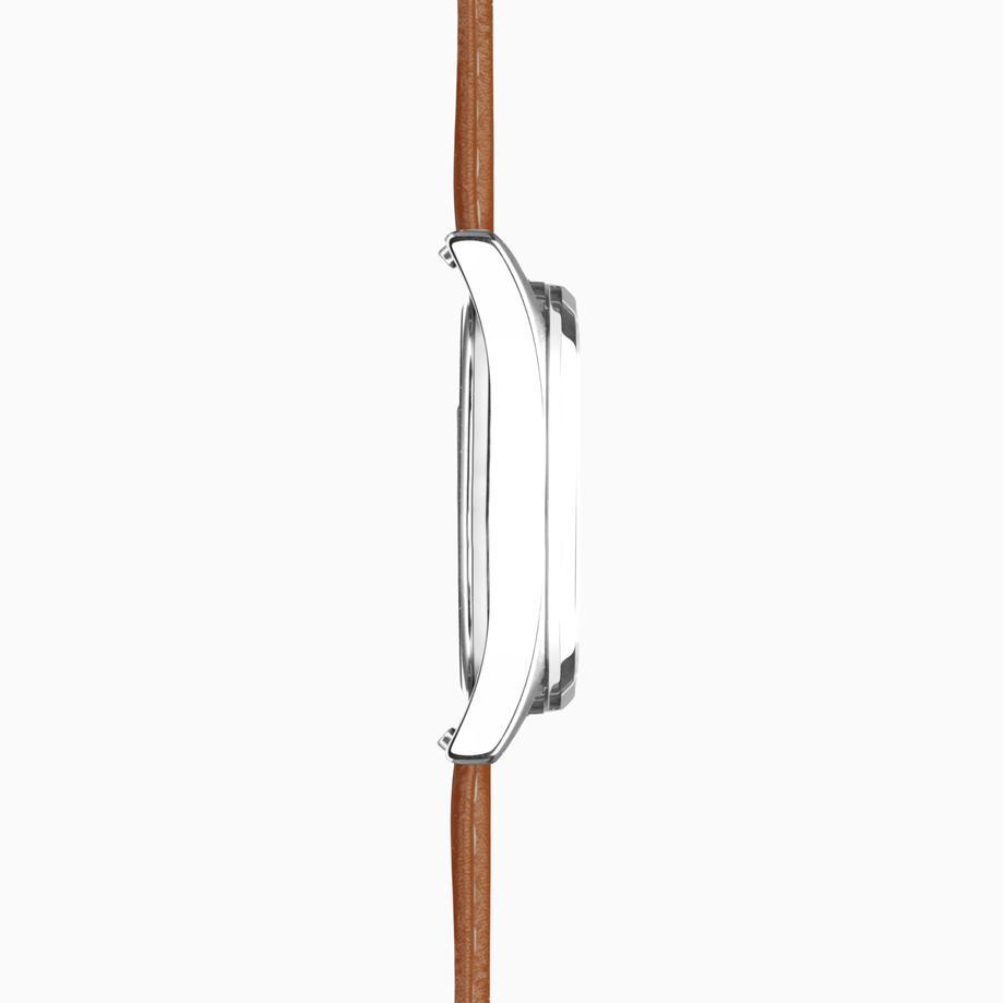 Accurist Accurist Everyday Men's Watch | Silver Case & Brown Leather Strap With White Dial | 40mm