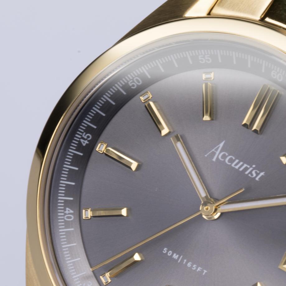 Accurist Accurist Everyday Unisex Watch | Gold Case & Stainless Steel Bracelet With Grey Dial | 36mm