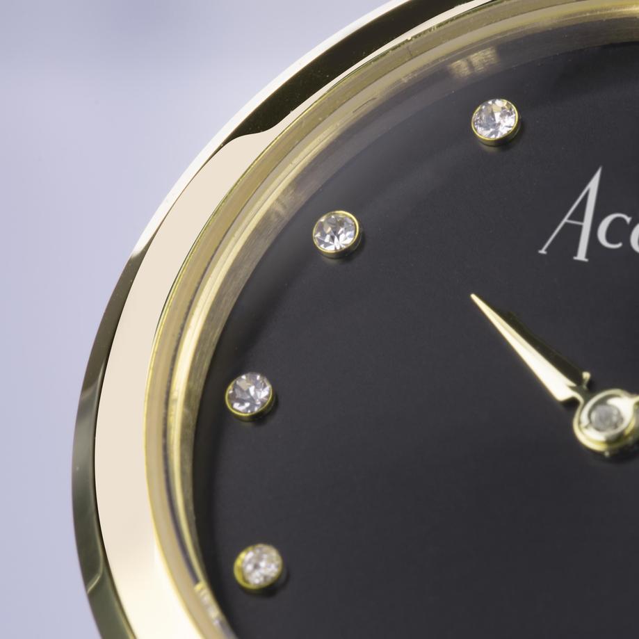 Accurist Accurist Jewellery Ladies Watch | Gold Case & Stainless Steel Bracelet With Black Onyx Dial | 28mm