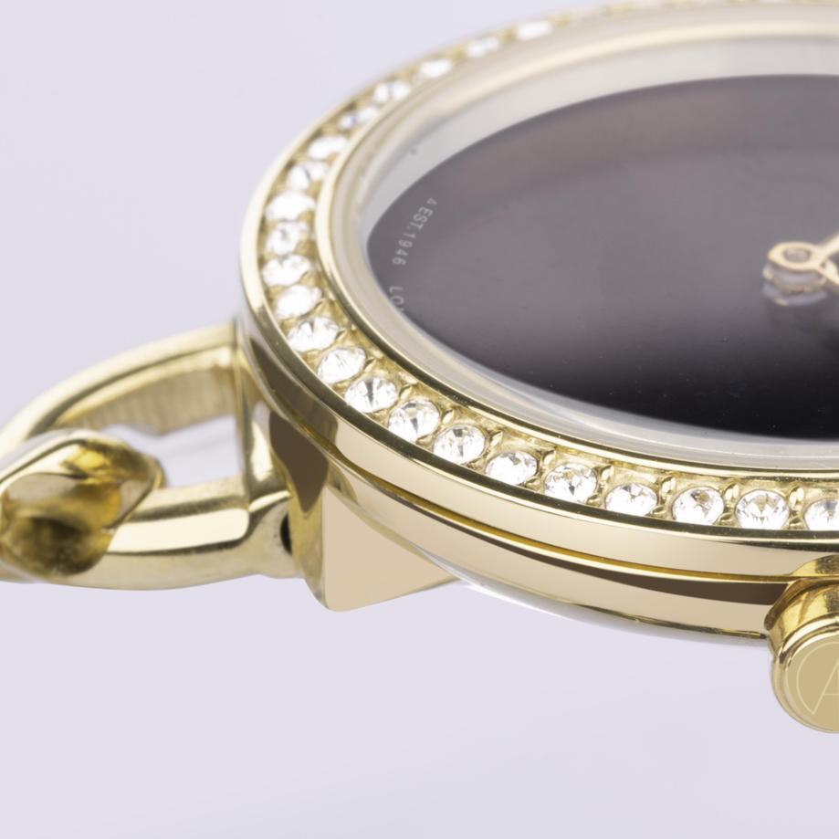 Accurist Accurist Jewellery Ladies Watch | Gold Case & Stainless Steel Bracelet With Black Onyx Dial | 28mm