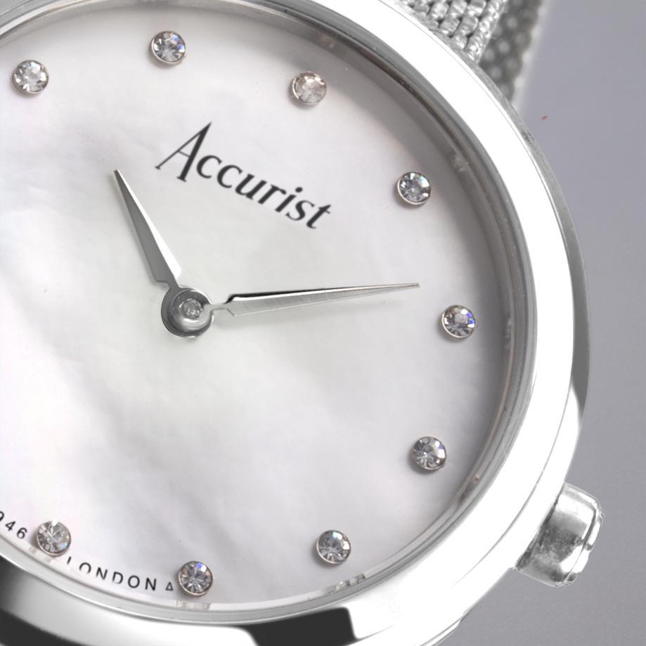 Accurist Accurist Jewellery Ladies Watch | Silver Case & Stainless Steel Bracelet With White Dial | 28mm