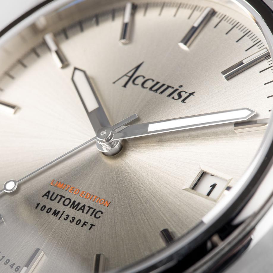 Accurist Accurist Limited Edition Origin Automatic Men’s Watch | Silver Case & Stainless Steel Bracelet With Mushroom Dial | 41mm
