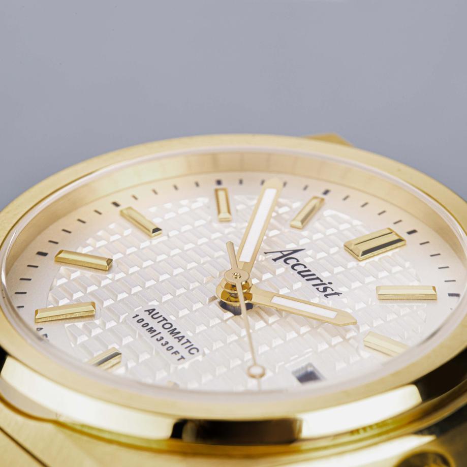 Accurist Accurist Origin Automatic Ladies Watch | Gold Stainless Steel Case & Bracelet With White Dial | 34mm