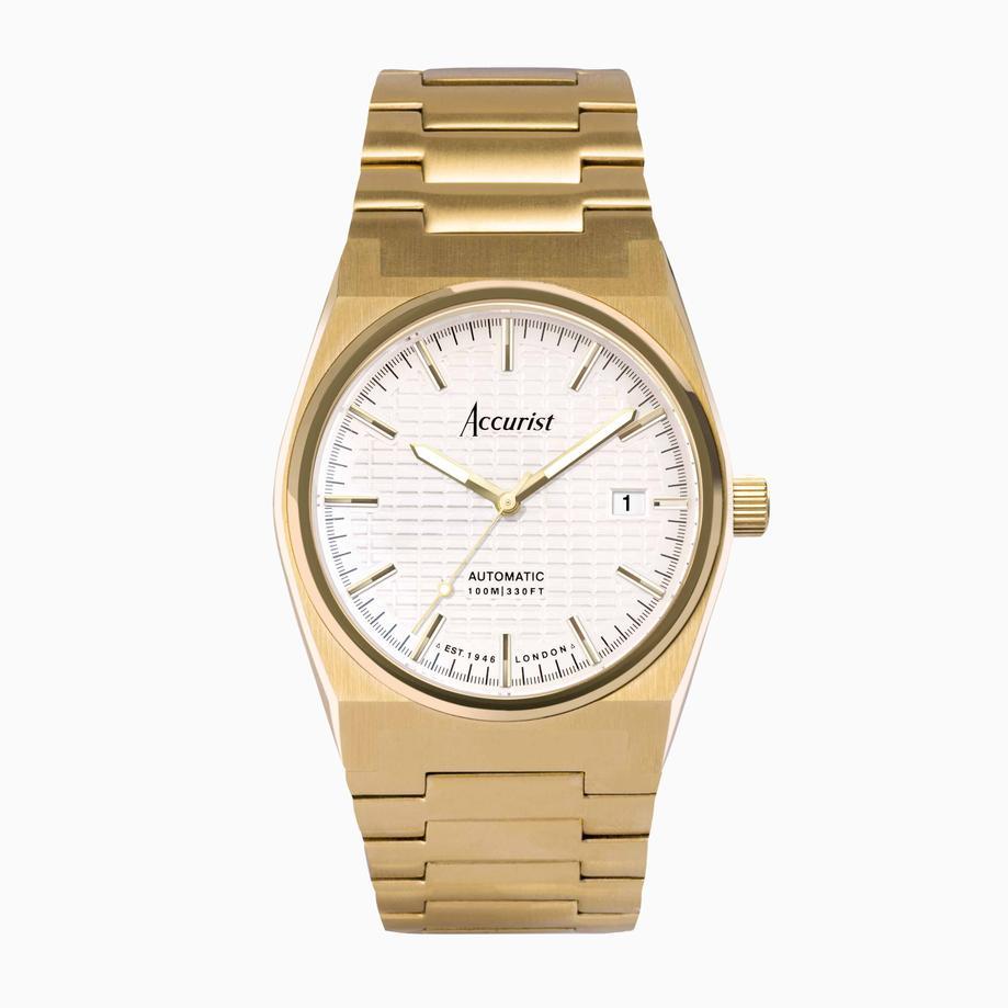 accurist Accurist Origin Automatic Men’s Watch | Gold Stainless Steel Case & Bracelet with White Dial | 41mm