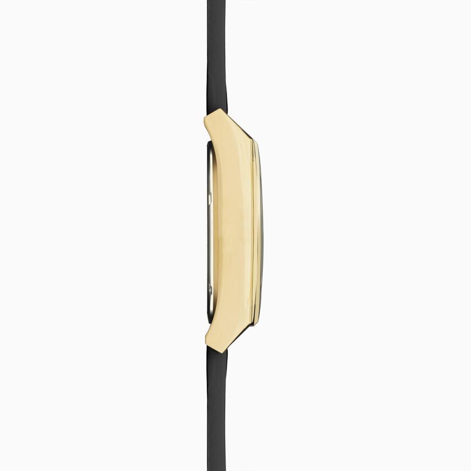 Accurist Accurist Origin Ladies Watch | Silver Case & Black Leather Strap With Black Dial | 34mm
