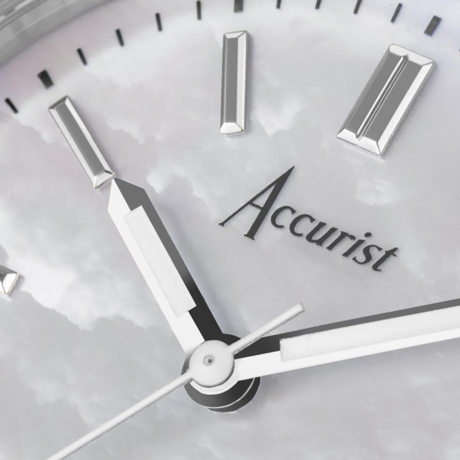 Accurist Accurist Origin Ladies Watch | Silver Case & Blue Leather Strap With Blue Dial | 34mm