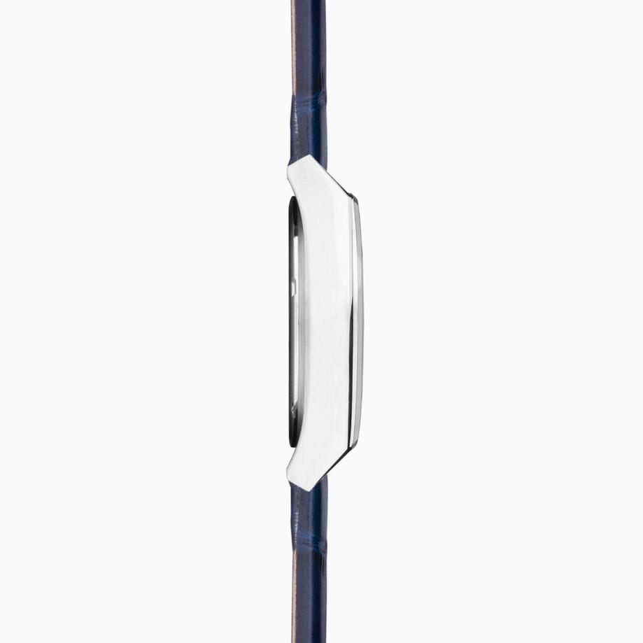 Accurist Accurist Origin Ladies Watch | Silver Case & Blue Leather Strap With Blue Dial | 34mm