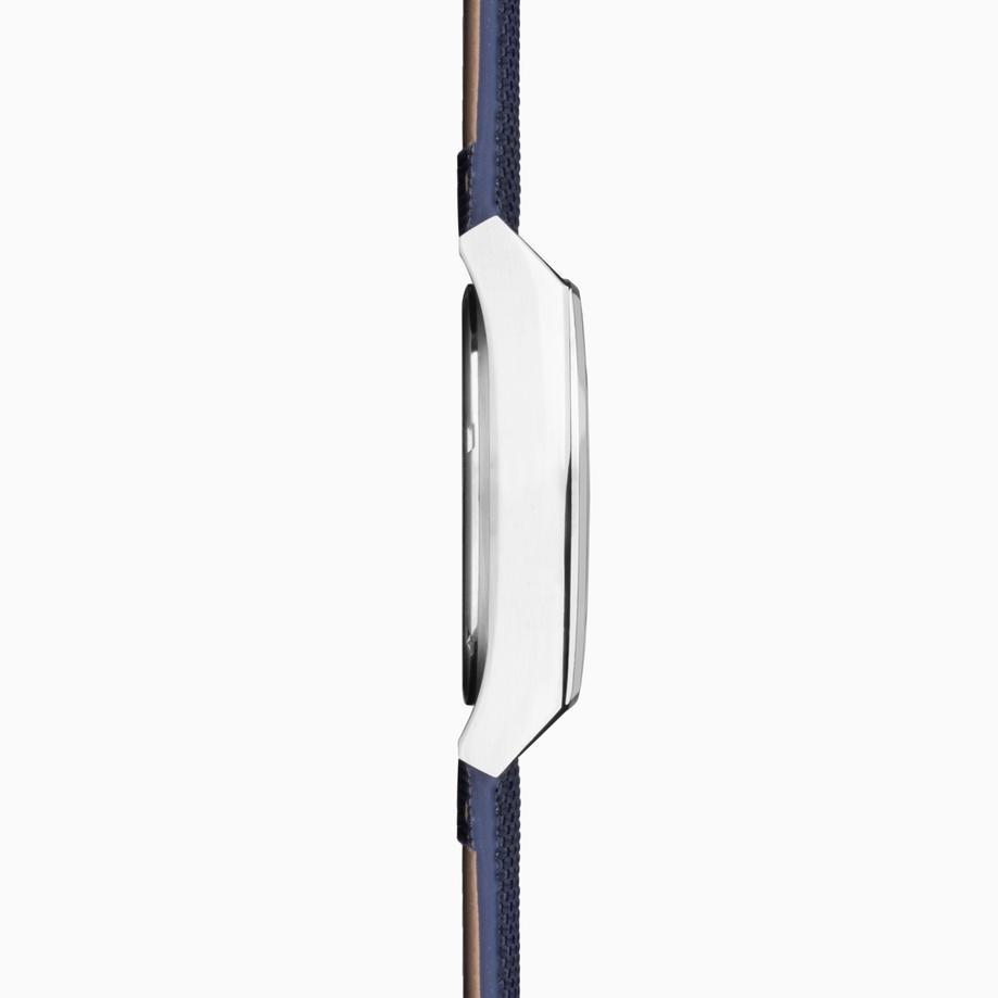 Accurist Accurist Origin Men's Watch | Silver Case & Blue Canvas Strap With White Dial | 41mm