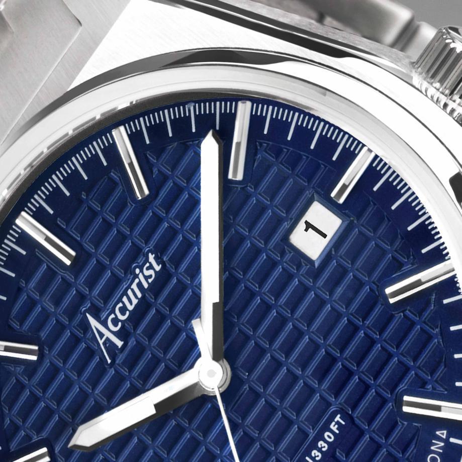 Accurist Accurist Origin Men's Watch | Silver Case & Stainless Steel Bracelet With Royal Blue Dial | 41mm