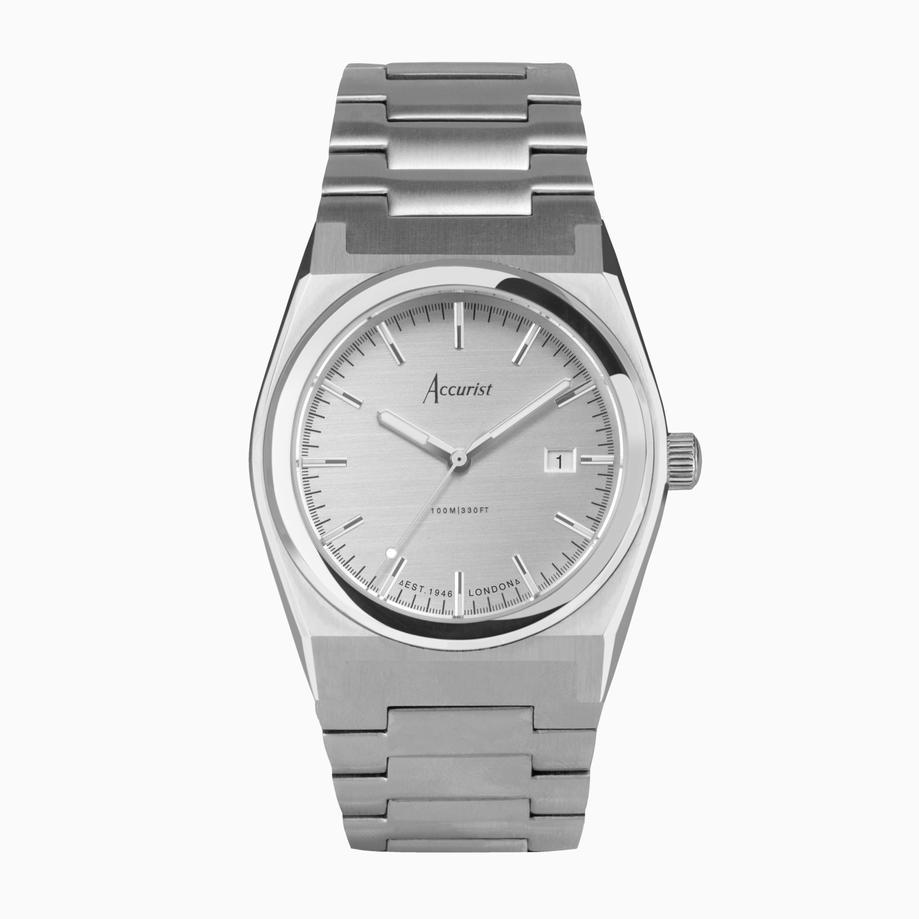accurist Accurist Origin Men's Watch | Silver Case & Stainless Steel Bracelet with Silver Dial | 41mm
