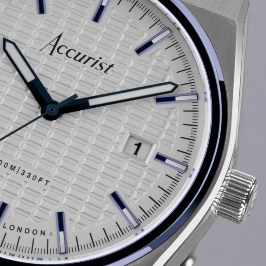 Accurist Accurist Origin Men's Watch | Silver Case & Stainless Steel Bracelet With White Dial | 41mm