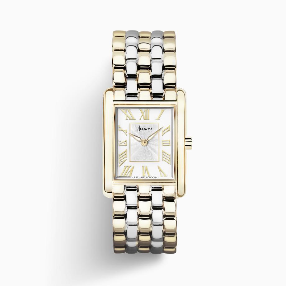Accurist Accurist Rectangle Ladies Watch Gift Set 26mm | Tan Leather Strap | Taupe Leather Strap