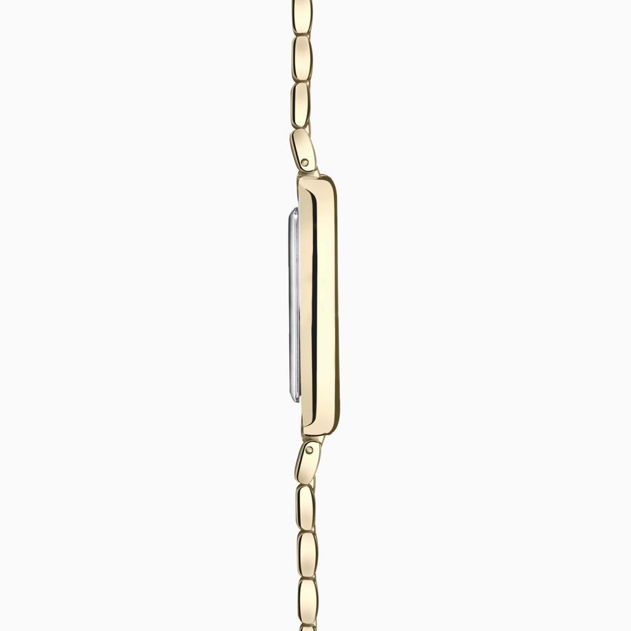 Accurist Accurist Rectangle Ladies Watch | Gold Case & Stainless Steel Bracelet With White Dial | 26mm