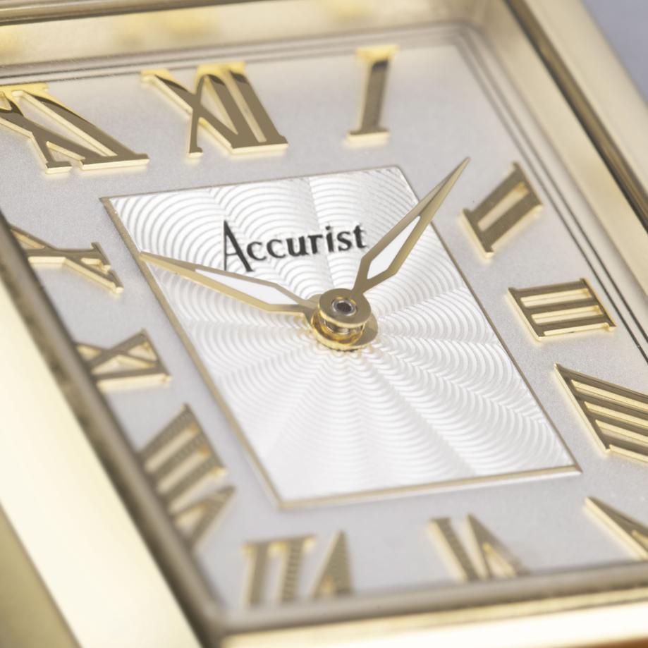 Accurist Accurist Rectangle Ladies Watch | Gold Case & Stainless Steel Bracelet With White Dial | 26mm