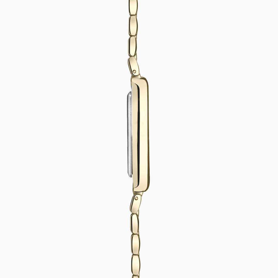 Accurist Accurist Rectangle Ladies Watch | Gold Case & Stainless Steel Bracelet With White Dial | 26mm