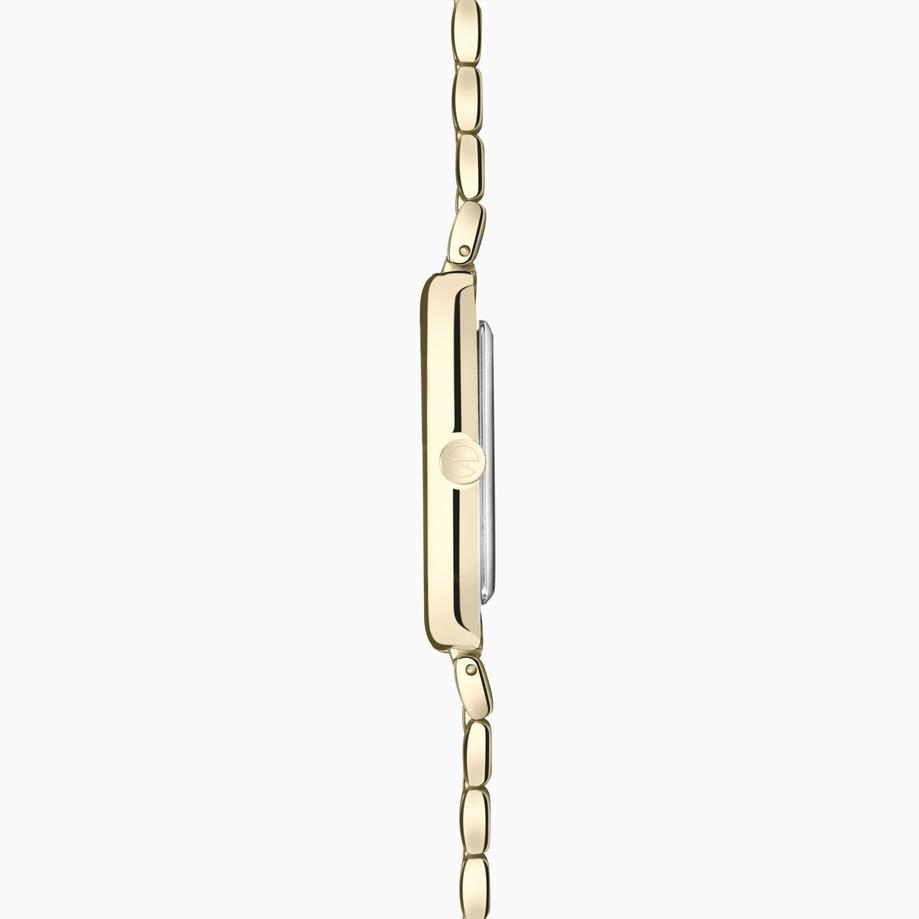 Accurist Accurist Rectangle Ladies Watch | Gold Case & Stainless Steel Bracelet With White Dial | 26mm