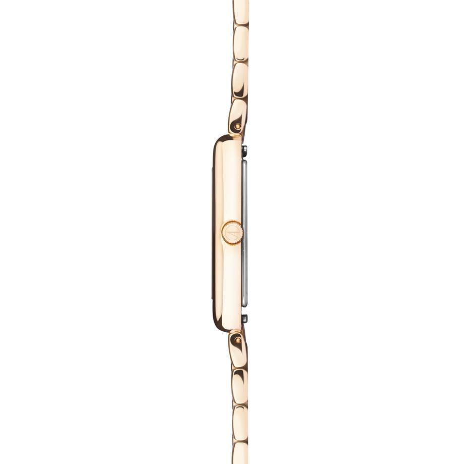 Accurist Accurist Rectangle Ladies Watch | Rose Gold Case & Stainless Steel Bracelet With White Dial | 26mm